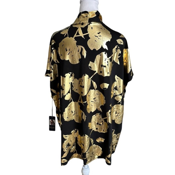 NWT Rachel Roy Black & Gold Graphic Tunic Top Size 2X - Picture 4 of 17
